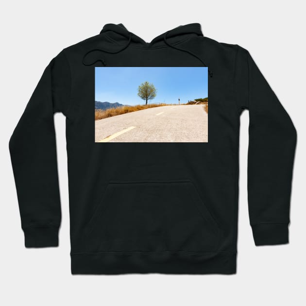 Road through Coll de rates uphill into mountains Hoodie by brians101